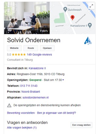 Google Mijn Bedrijf Solvid Ondernemen